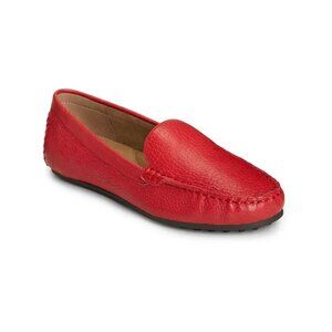 Aereosoles Women's Over Drive Flats Red Leather Loafer Slip-On Size 7.5M NEW